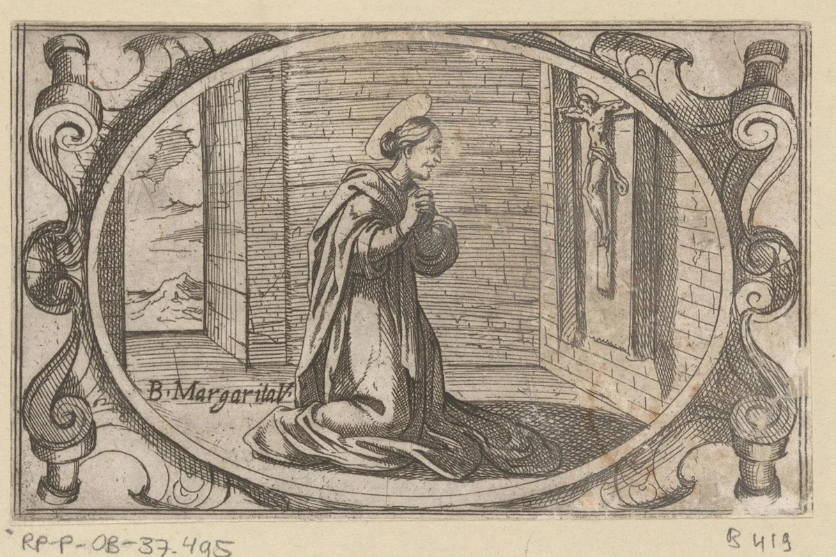 Zalige Margaretha by Antonio Tempesta, print, 1565-1630