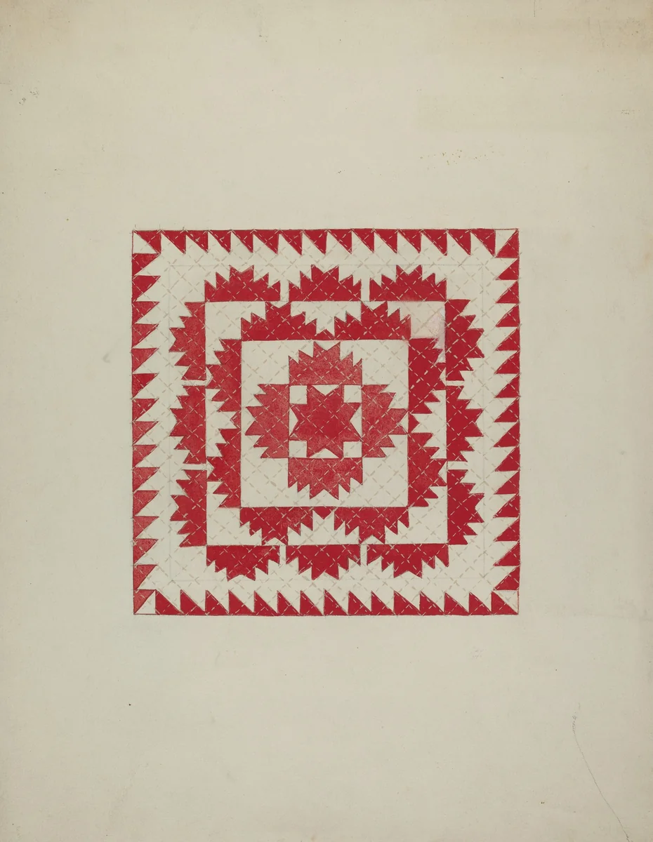 Patchwork Quilt by Genevieve Sherlock, index of american design, 1940