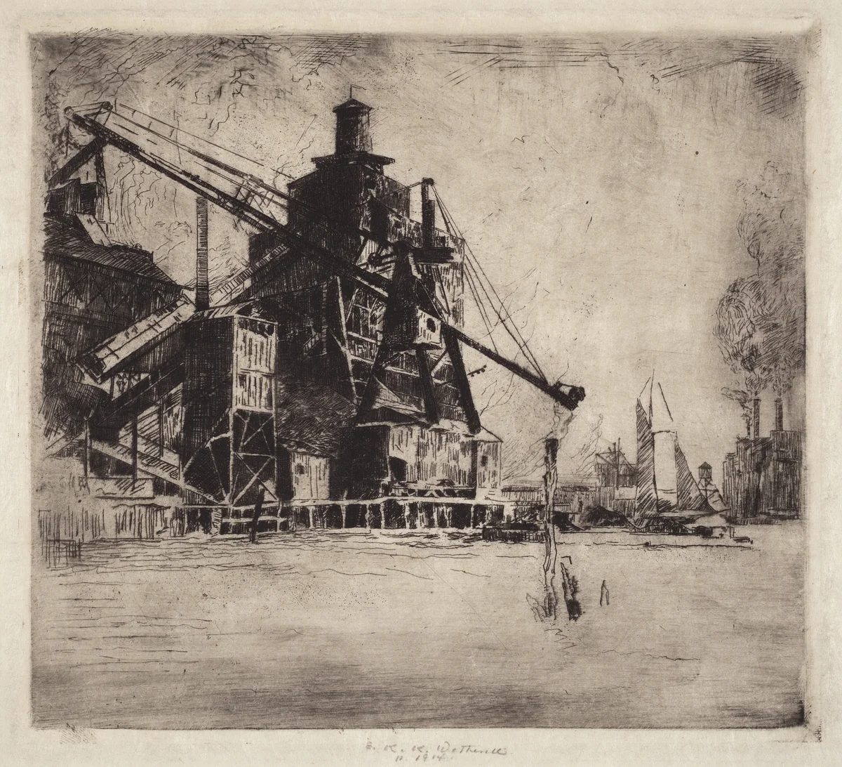 Otto Coke and Coal Hoist by Elisha Kent Wetherill, print, 1914