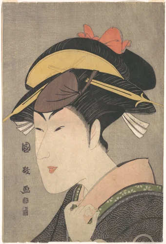 The Actor Matsumoto Yonesaburō in a Woman's Role by Utagawa Kunimasa, print, 1796-1799