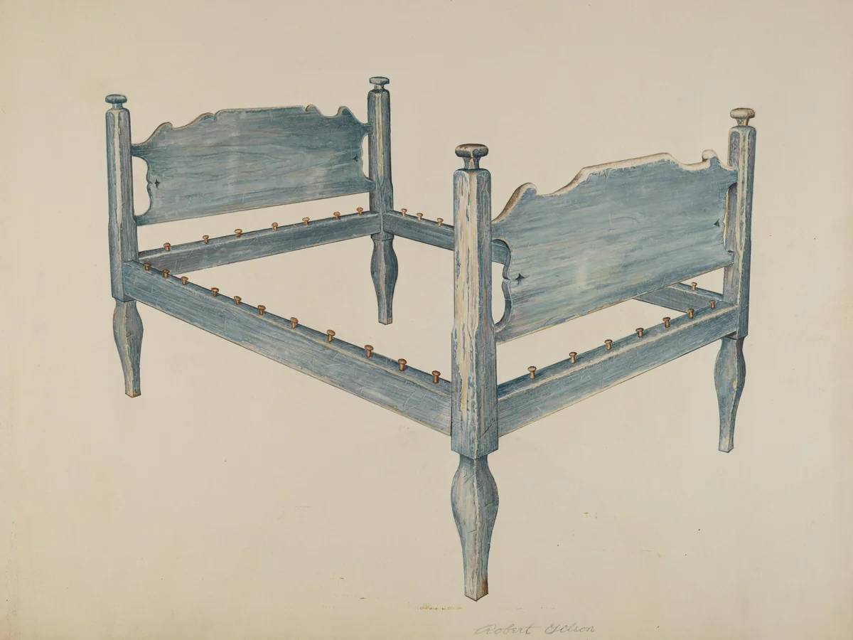 Bedstead by Robert Gilson, index of american design, 1935-1942