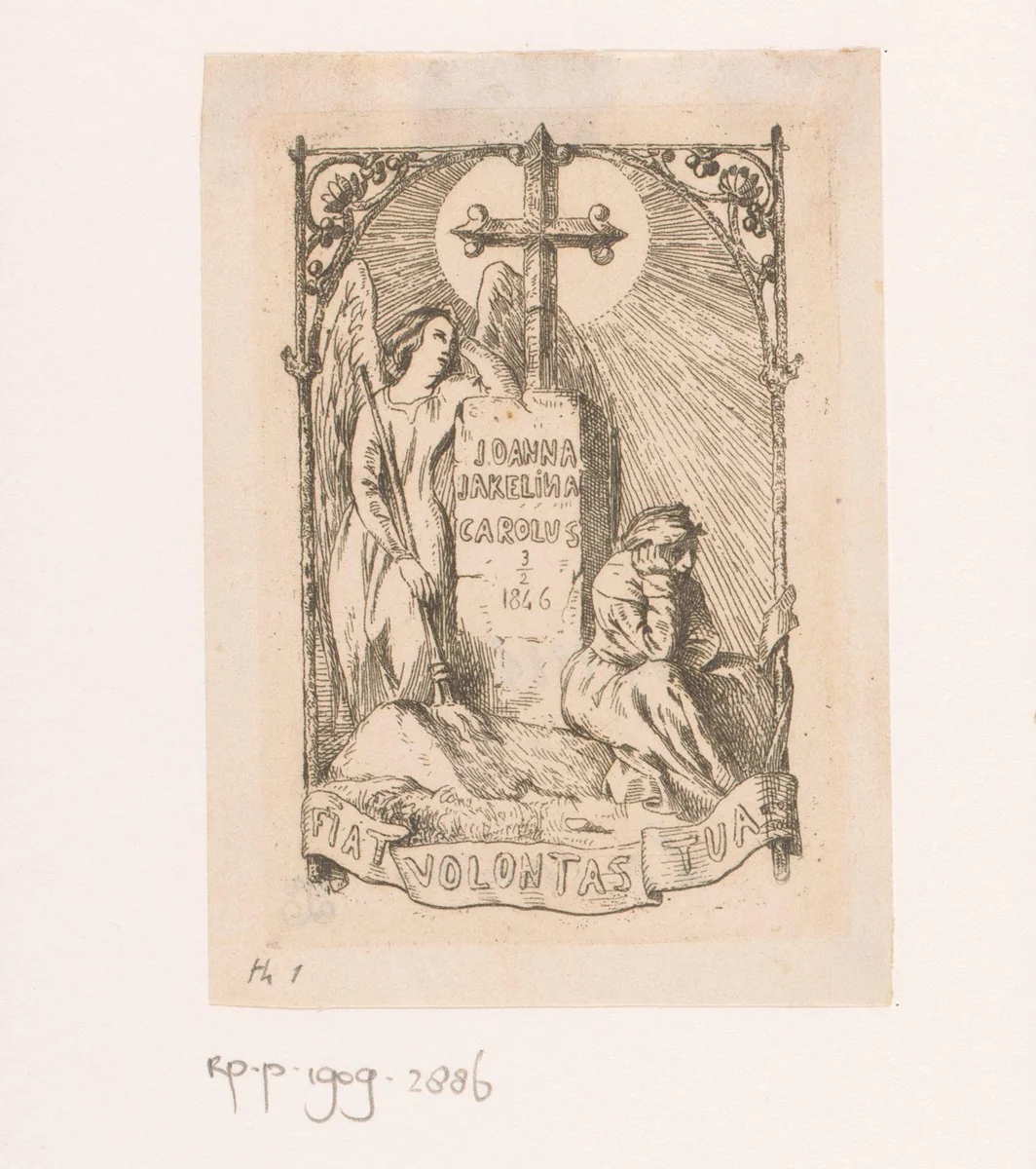 Grafmonument van Joanna Jakelina Carolus by Louis Antoine Carolus, print, 1824-1865