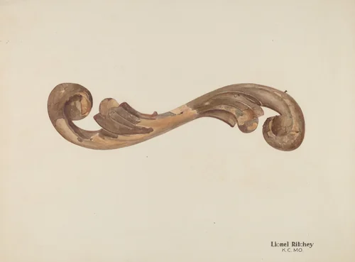 Wood Carving - Scroll by Lionel Ritchey, index of american design, 1939