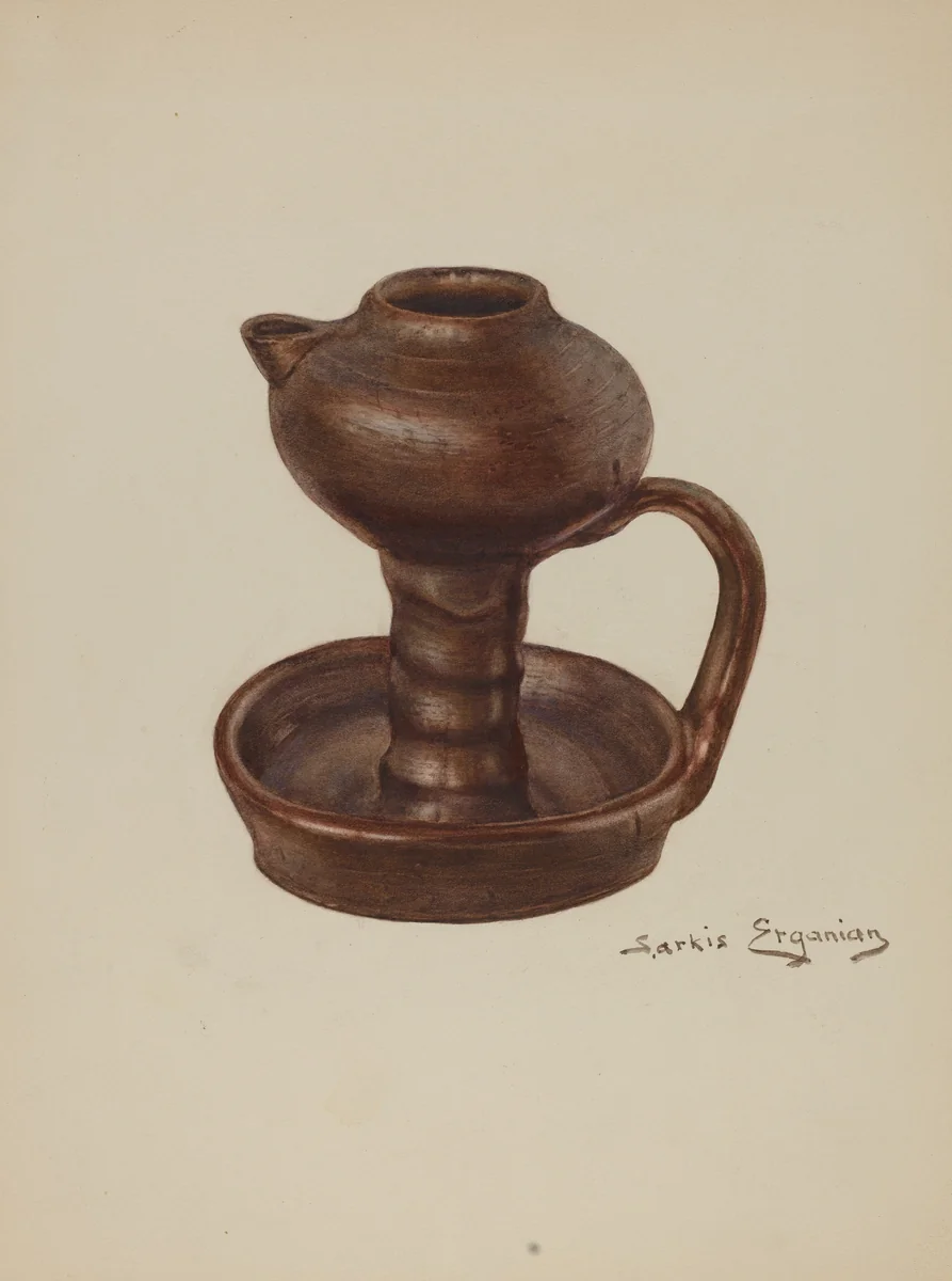 Grease Lamp by Sarkis Erganian, index of american design, 1939