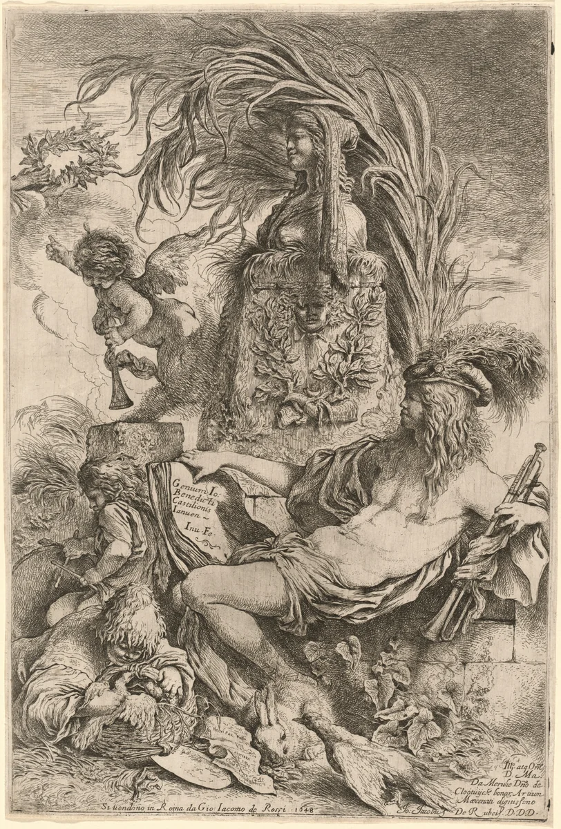 The Genius of Castiglione by Giovanni Benedetto Castiglione, print, 1640-1648