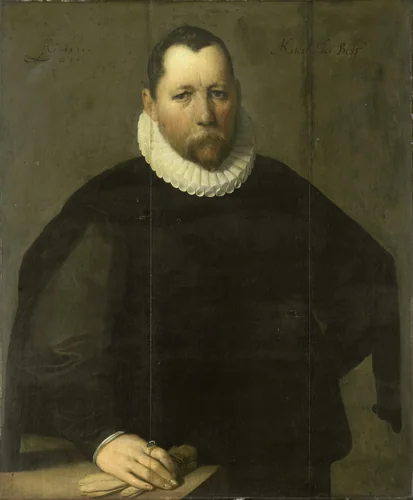 Pieter Jansz Kies (c 1536-97). Burgomaster of Haarlem by Cornelis Cornelisz. van Haarlem, painting, 1596
