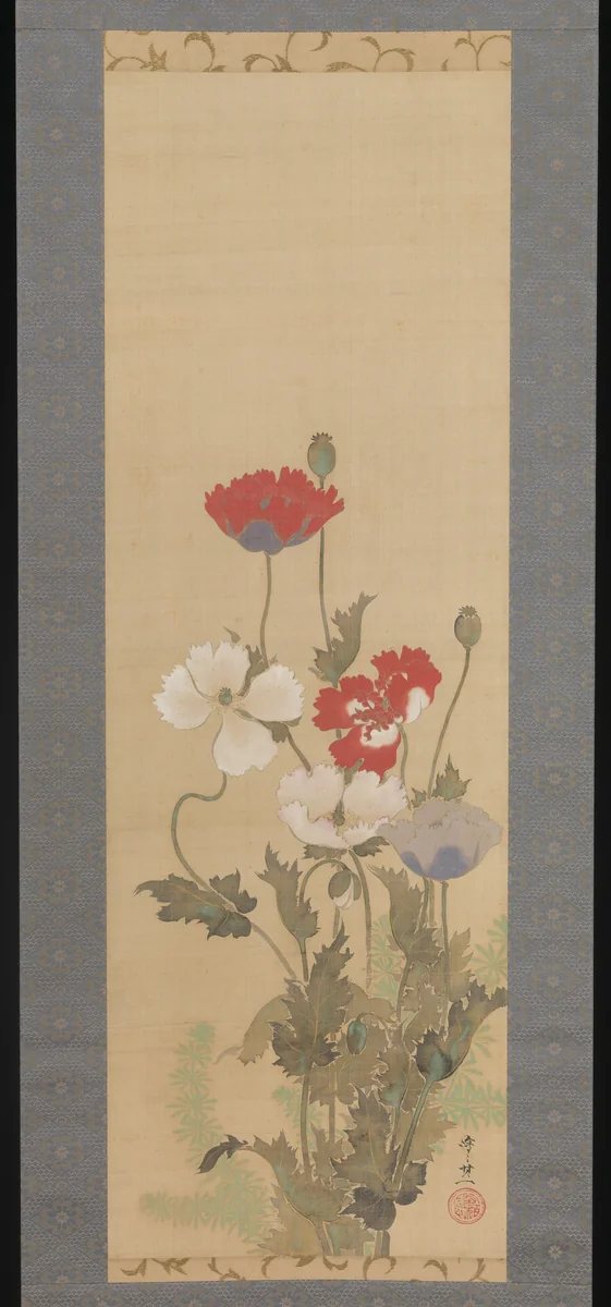 Poppies by Suzuki Kiitsu (鈴木基一), painting, 1834-1866