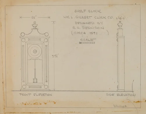 Clock by Lawrence Phillips, index of american design, 1938