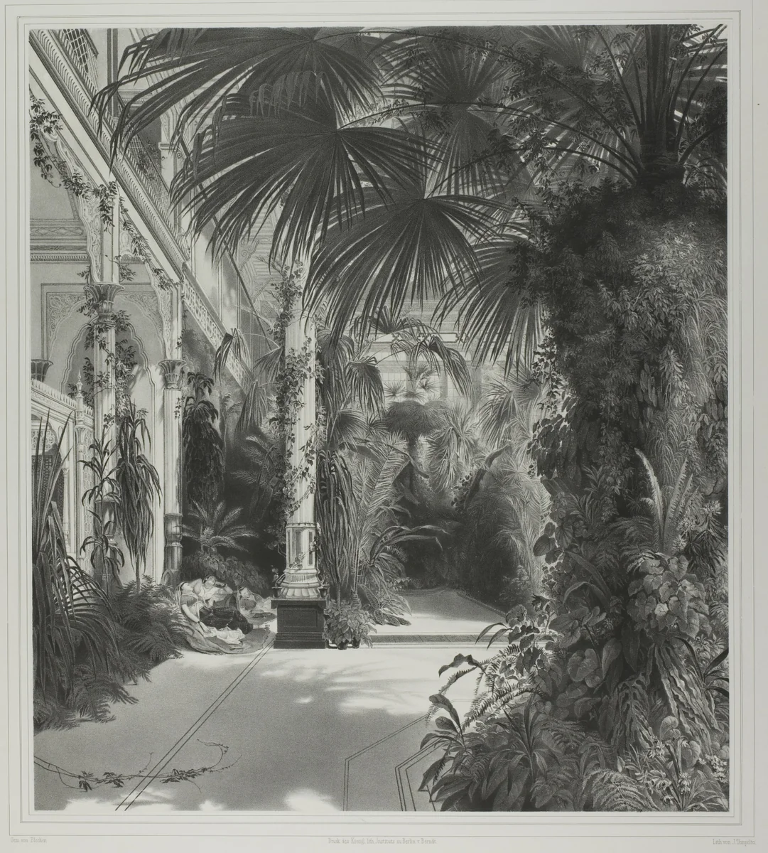 View of the Palm House on the Peacock-Island by Friedrich Julius Tempeltei
Carl Blechen, print, 1839-1849
