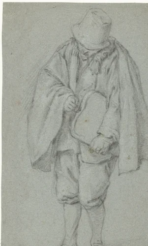 Spelende liereman by Adriaen van Ostade, drawing, 1650-1653
