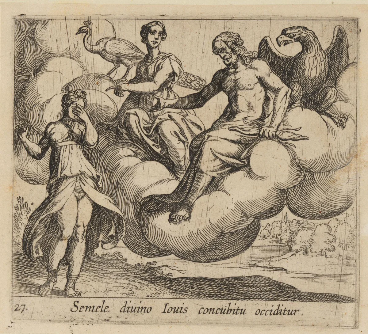De wens van Semele by Antonio Tempesta, print, 1606
