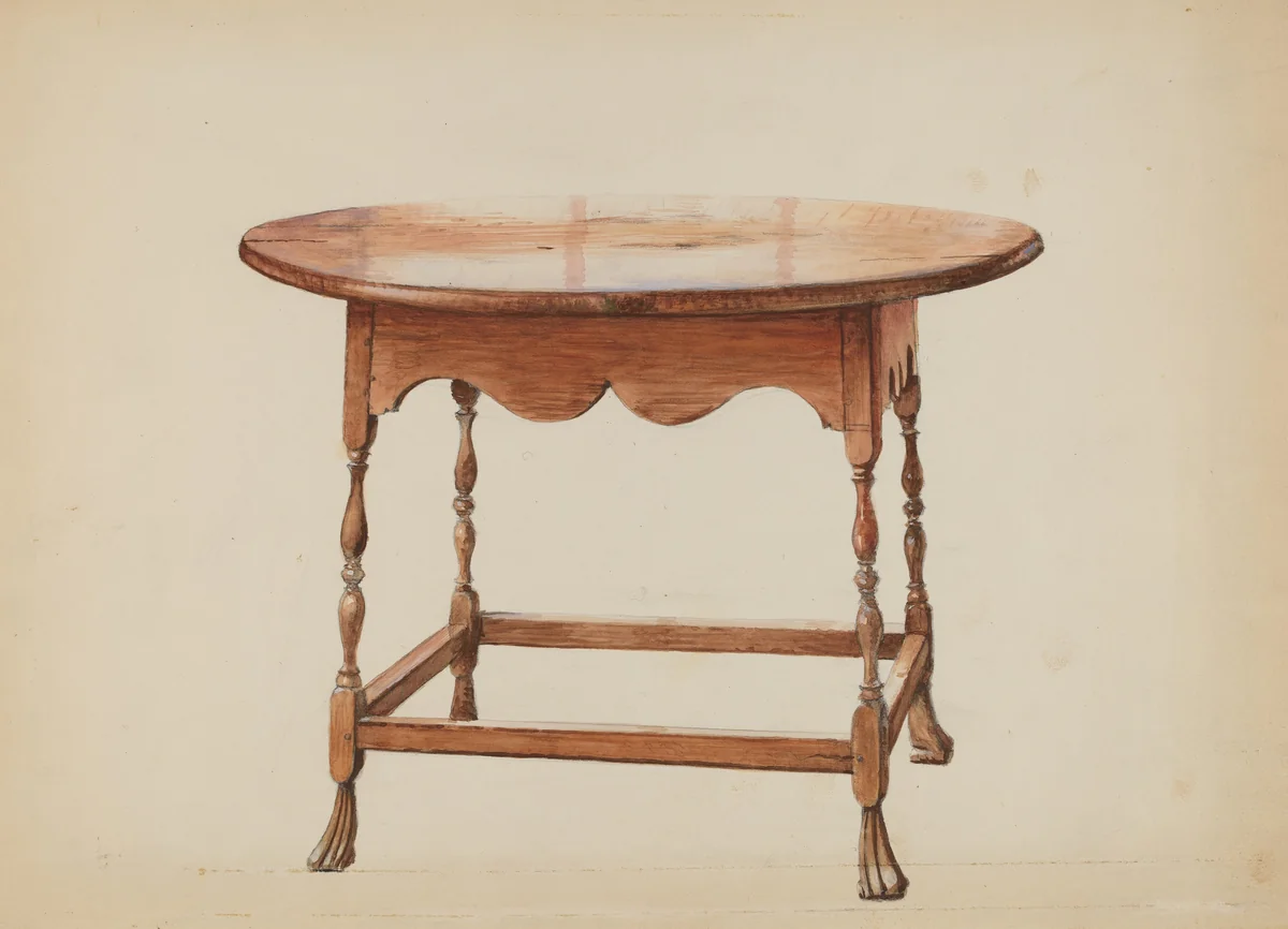 Table, Round Top by Henry Moore, index of american design, 1936