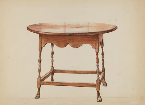 Table, Round Top by Henry Moore, index of american design, 1936