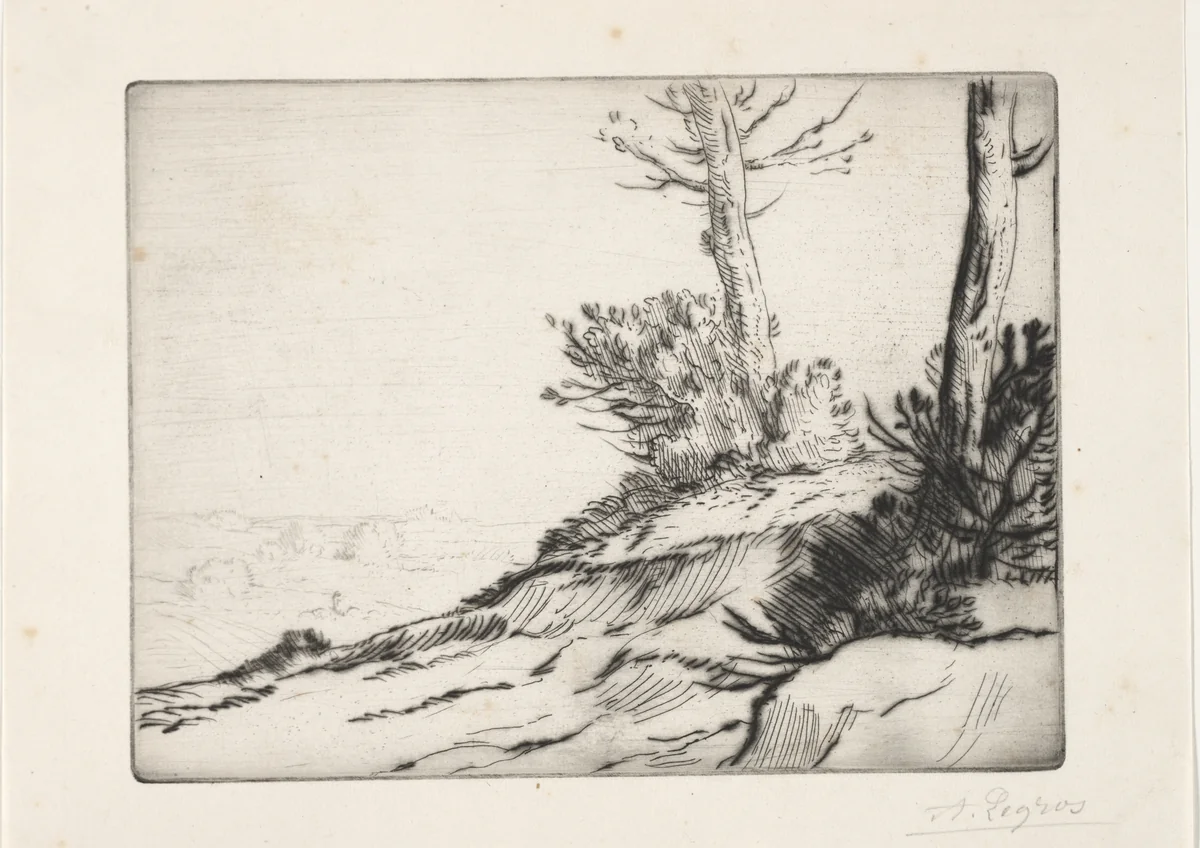 La butte aux broussailles by Alphonse Legros, print, 1857-1911