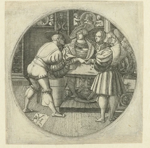 Dobbelspel by Unknown, print, 1520-1530