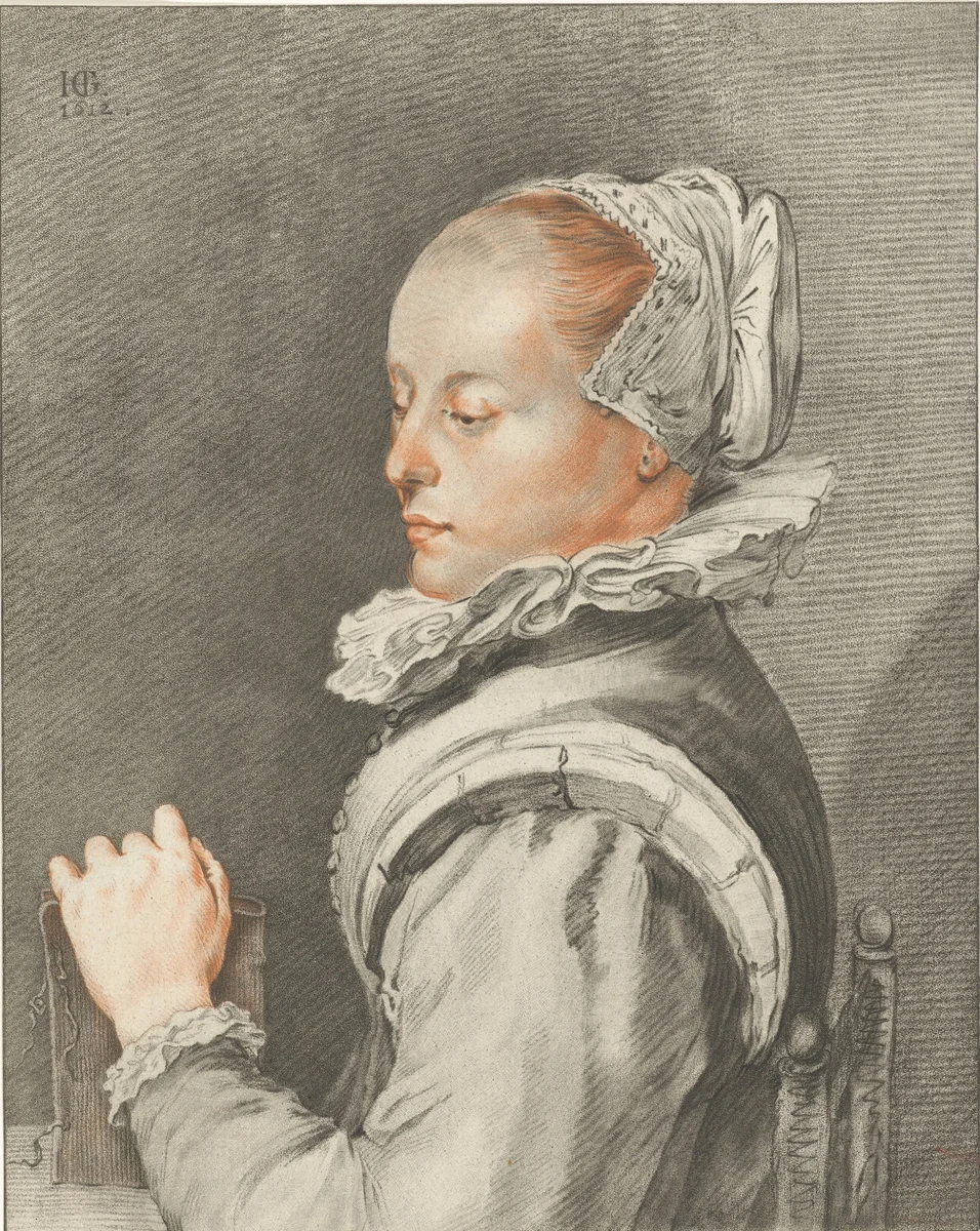 Portret van een jonge vrouw by Cornelis Ploos van Amstel, print, 1770