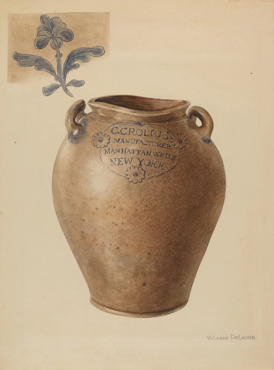 Jar by Yolande Delasser, index of american design, 1936