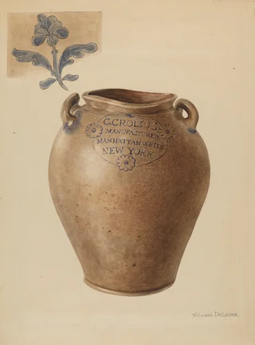 Jar by Yolande Delasser, index of american design, 1936