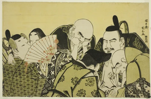 Rokkasen (Six Immortal Poets) by Angyusai Enshi, print, 1795