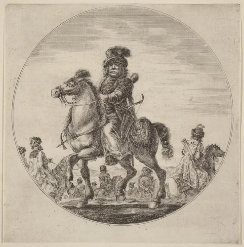 Hungarian Cavalier by Stefano della Bella, print, 1610-1664