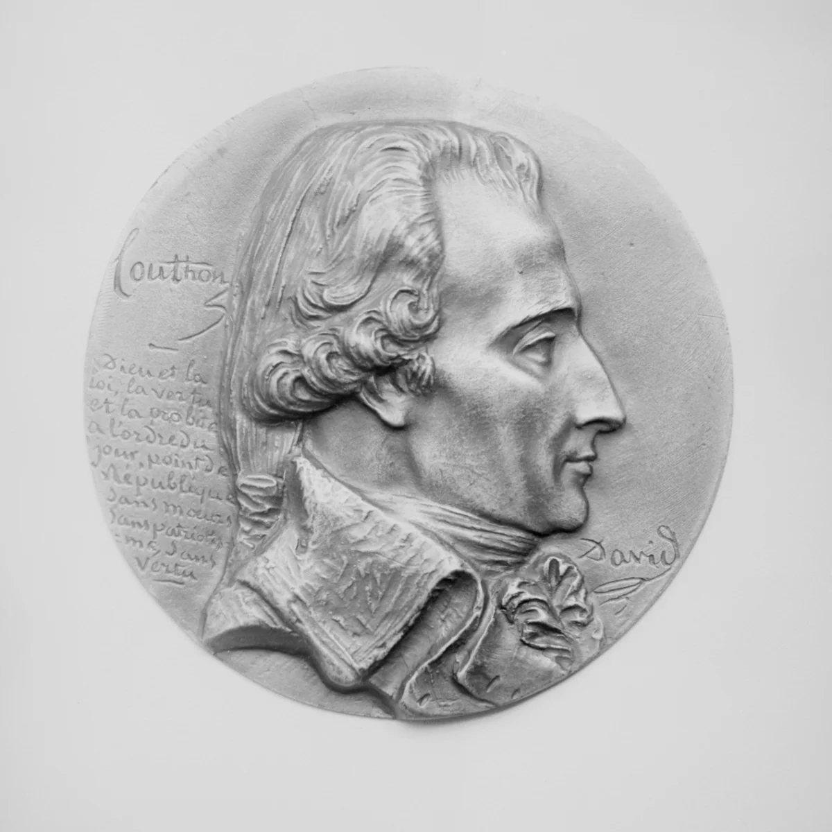 Georges Couthon (1756–1794), Member of the Revolutionary Convention of 1792; one of the Triumvirate with Robespierre and Saint-Just, with whom he was guillotined by Pierre-Jean David d'Angers, metalwork, 1800-1899