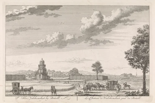 Landerijen van Slot Falkenlust te Brühl by Hendrik de Leth, print, 1767