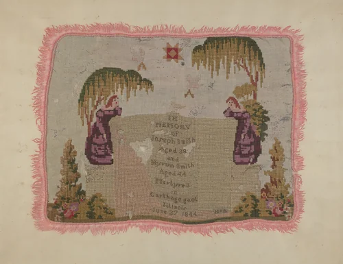 Mourning Embroidery by William Parkinson, index of american design, 1935-1942