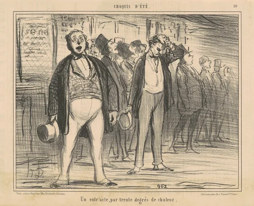 Un entr'acte, par trente degrés de chaleur by Honoré Daumier, print, 1856