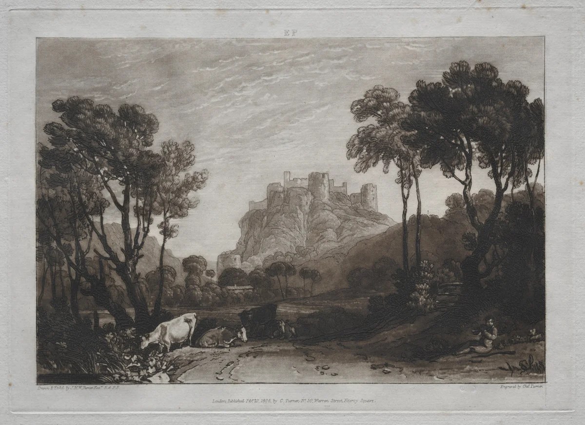 Liber Studiorum: The Castle above the Meadows by Joseph Turner, print