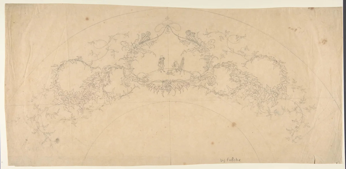 Design with a Cartouche by anonymous, drawing, 1800-1899