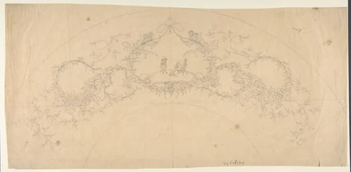 Design with a Cartouche by anonymous, drawing, 1800-1899