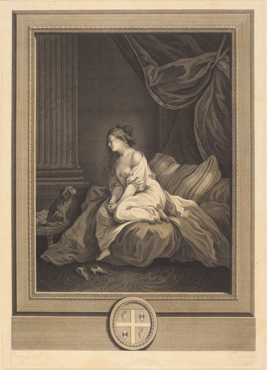 S'il m'etoit aussi fidele by Antoine Francois Dennel; Jean Honoré Fragonard, print, 1735-1820