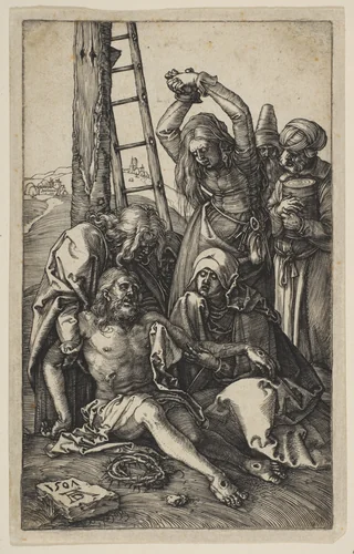 The Lamentation, from "The Passion" by Albrecht Dürer, print, 1507