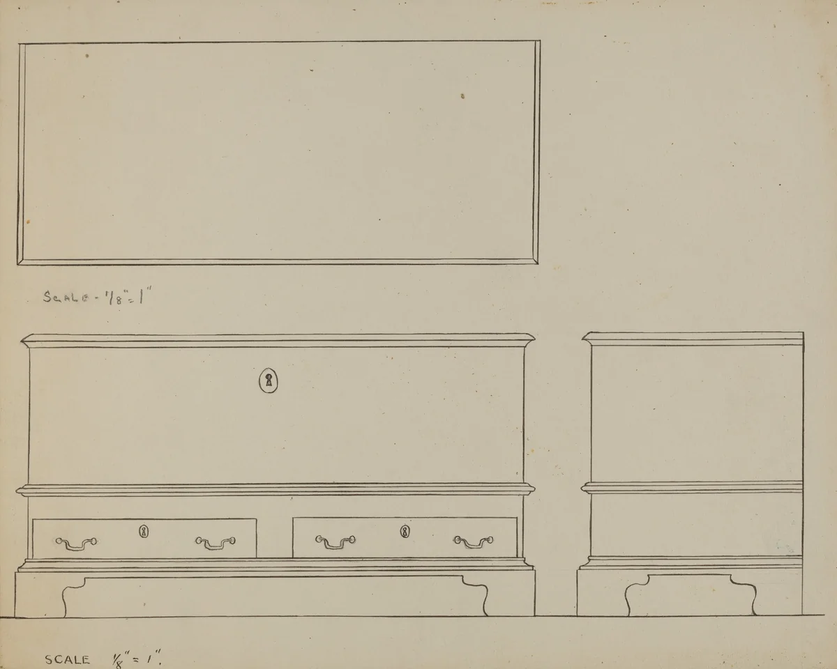 Pa. German Dower Chest by Joseph Rothenberg, index of american design, 1936