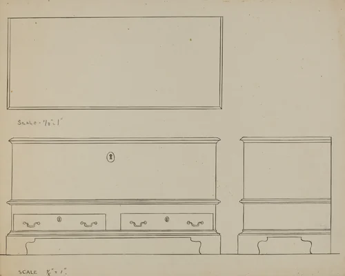 Pa. German Dower Chest by Joseph Rothenberg, index of american design, 1936