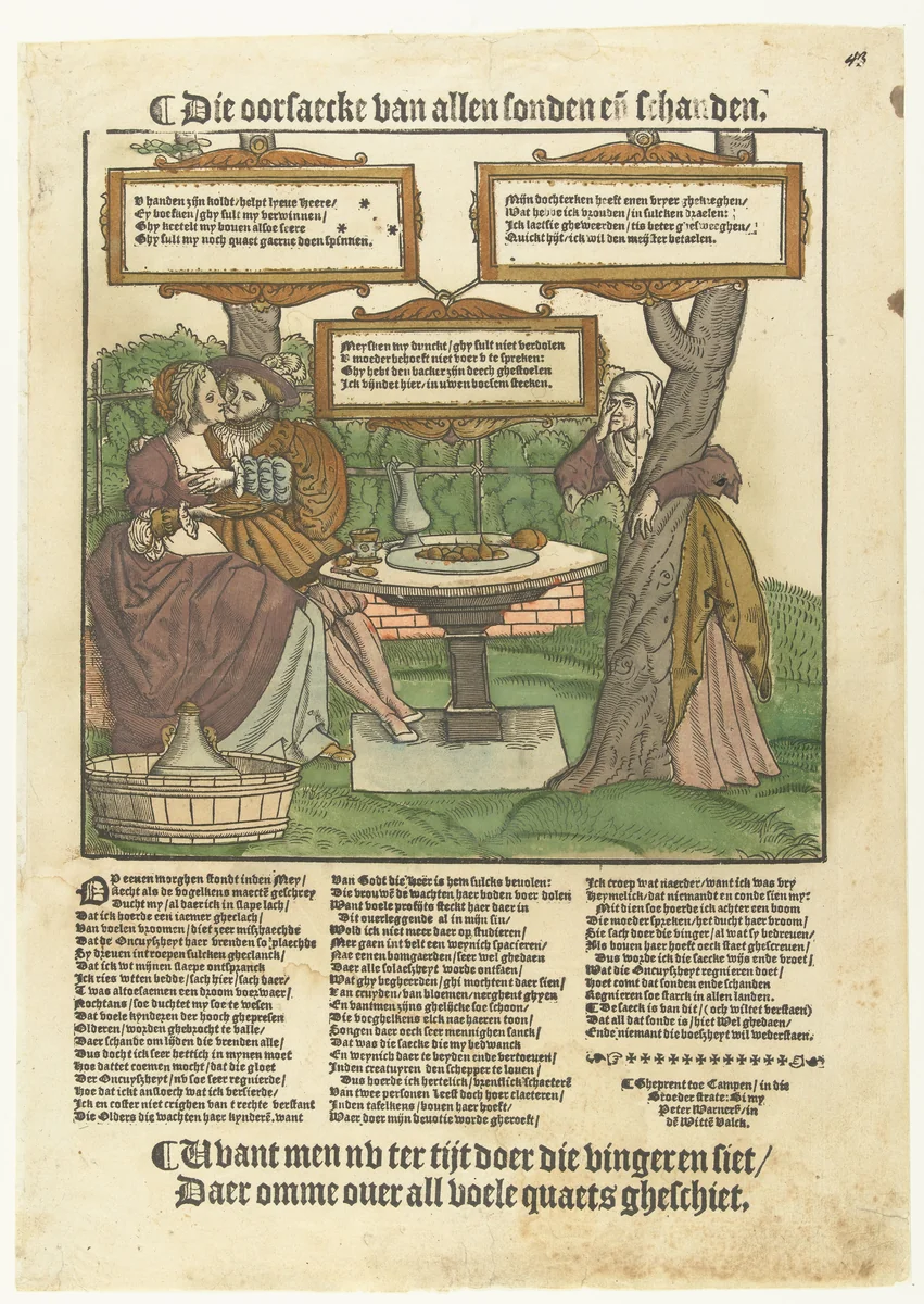 Het door de vingers zien by anonymous, print, 1550-1560