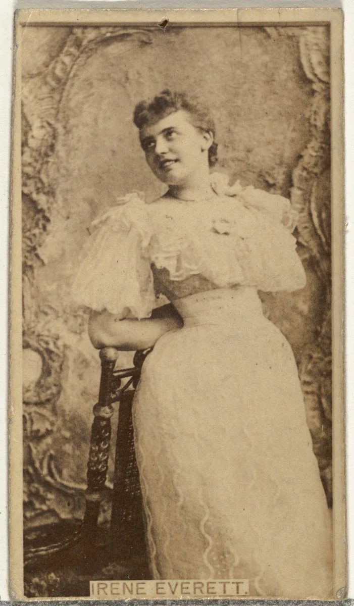 Irene Everett, from the Actors and Actresses series (N145-8) issued by Duke Sons & Co. to promote Duke Cigarettes by W. Duke, Sons & Co., photograph, 1890-1895