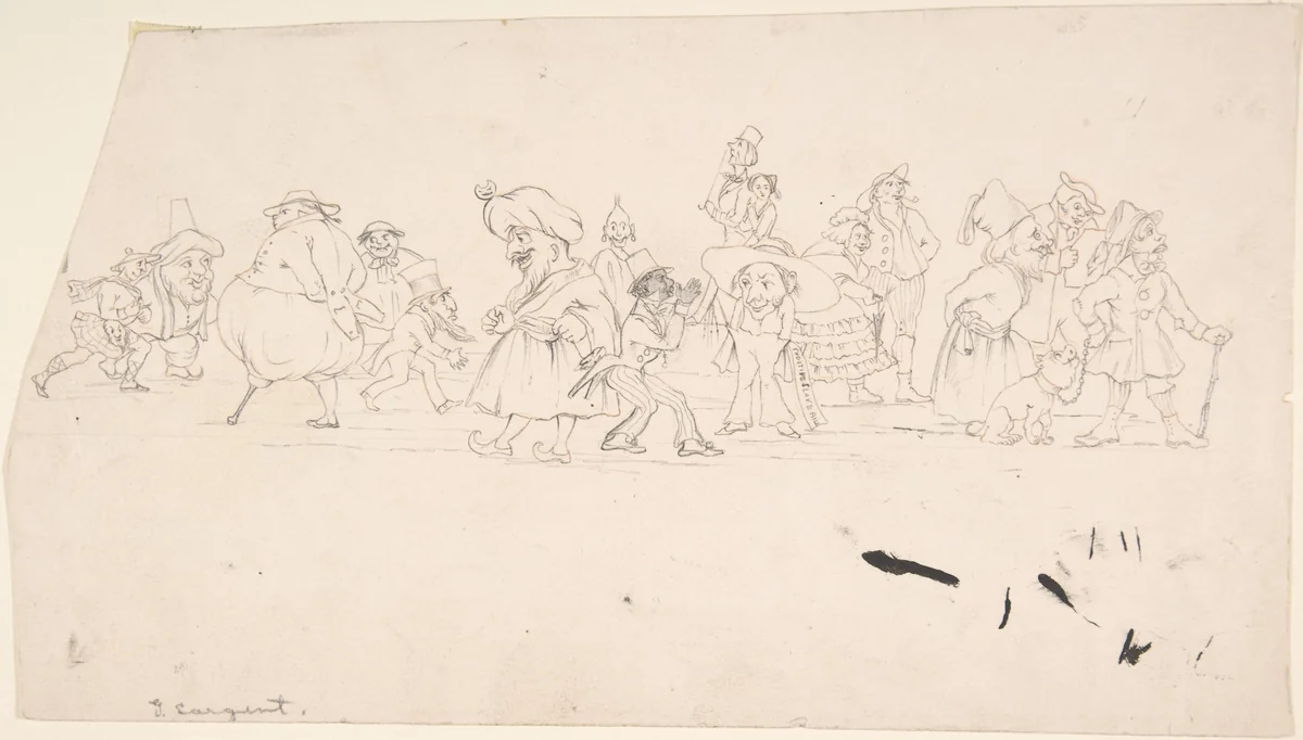Caricatures by George Frederick Sargent, drawing, 1850-1860