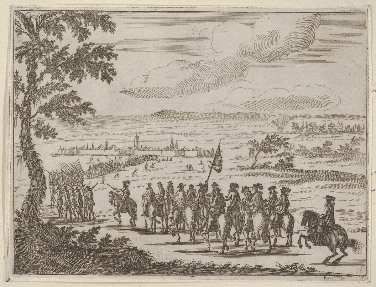 Francesco I d'Este Secures the Fort and the Land to Protect from the German Troops, from "L'Idea di un Principe ed Eroe Cristiano in Francesco I d'Este, di Modena e Reggio Duca VIII [...]" by Bartolomeo Fenice, print, 1659