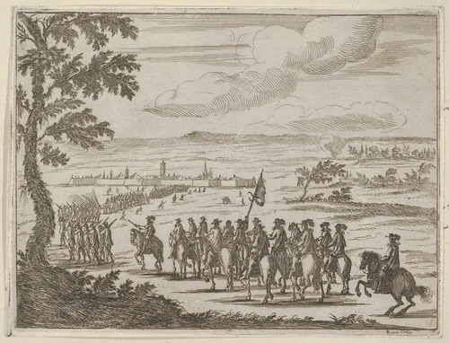 Francesco I d'Este Secures the Fort and the Land to Protect from the German Troops, from "L'Idea di un Principe ed Eroe Cristiano in Francesco I d'Este, di Modena e Reggio Duca VIII [...]" by Bartolomeo Fenice, print, 1659