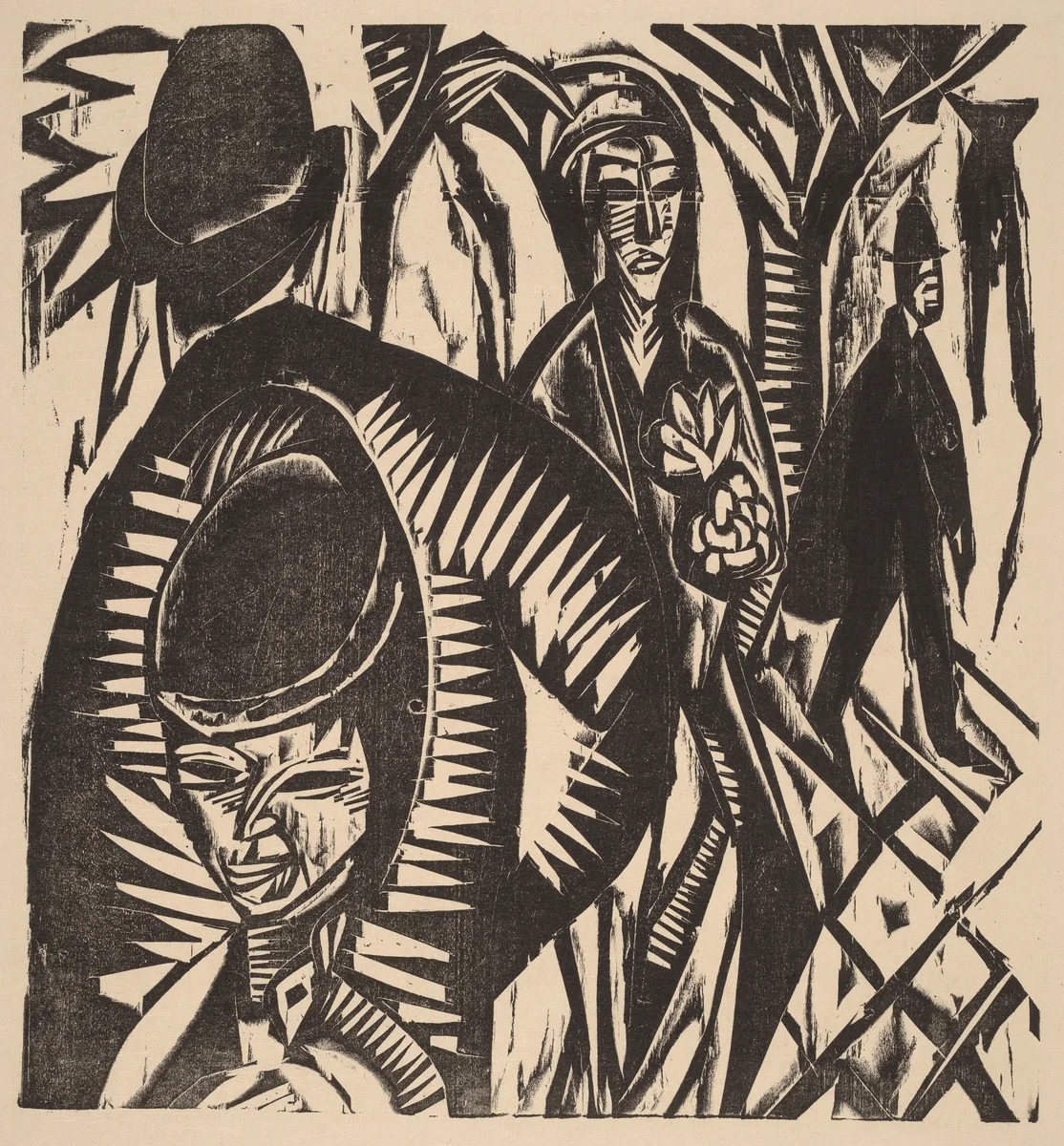 Street Scene after the Rain (Straßenszene, Nach dem Regen) by Ernst Ludwig Kirchner, print, 1914