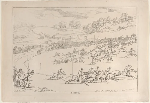 Racing by Thomas Rowlandson, print, 1811