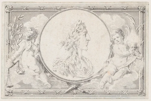 Portrait of Louis XIII by Pierre Philippe Choffard, print, 1750-1773