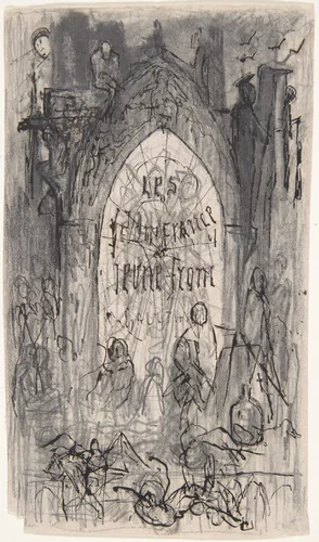 Study for frontispiece for "Les Jeunes France" by Theophile Gautier by Félicien Rops, drawing, 1833-1898