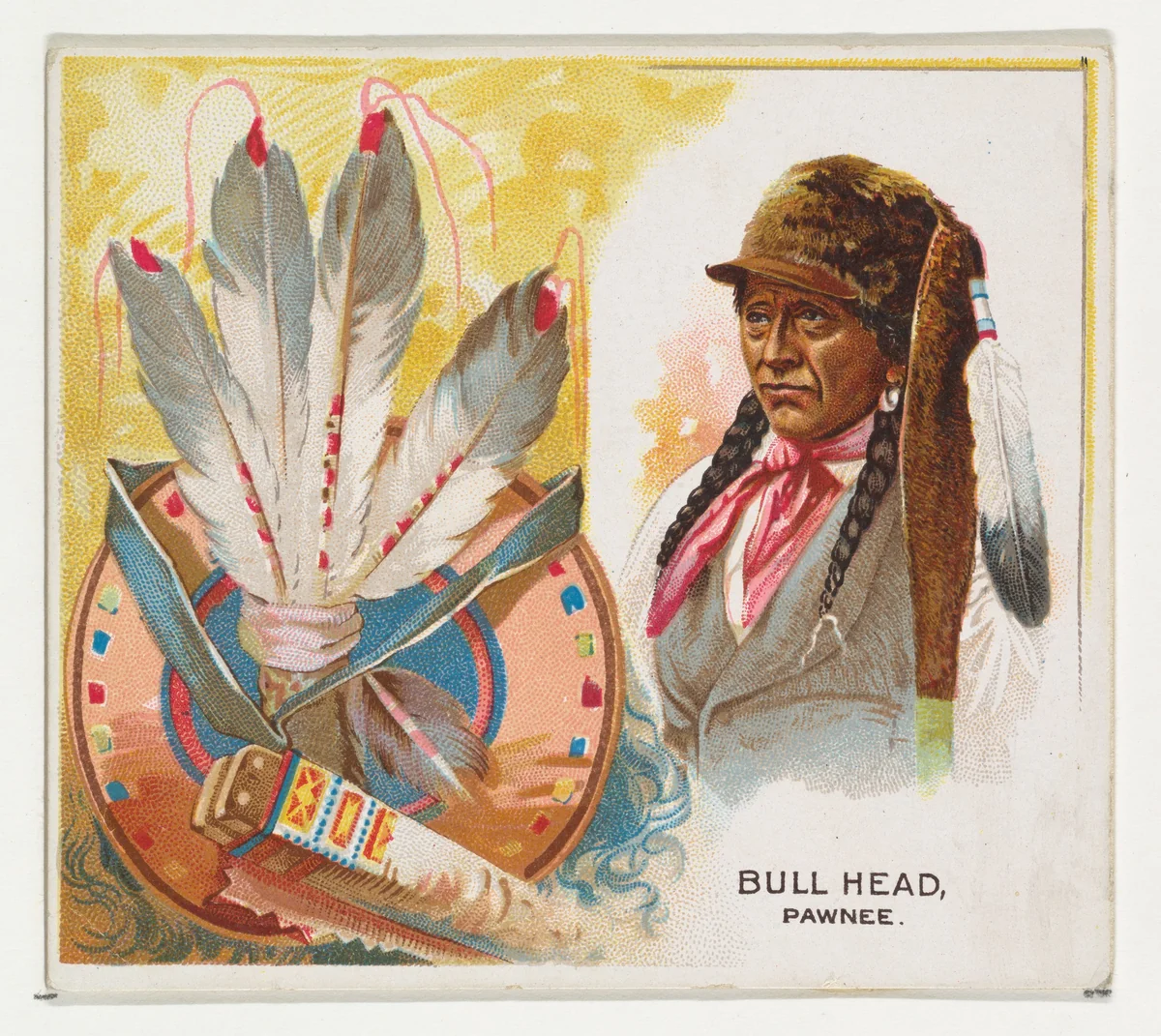 Bull Head, Pawnee, from the American Indian Chiefs series (N36) for Allen & Ginter Cigarettes by Allen & Ginter, print, 1888