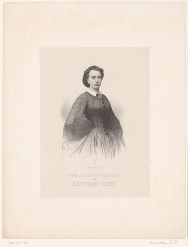 Portret van Madam Godefroy-Schossig by Emilius Ditlev Baerentzen, print, 1837-1868