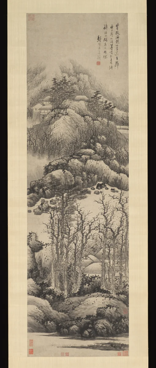 Wintry mountains by Gong Xian (龔賢), painting, 1679-1689
