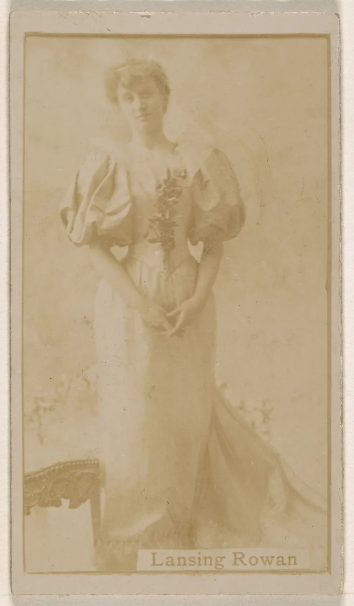 Lansing Rowan, from the Actresses series (N245) issued by Kinney Brothers to promote Sweet Caporal Cigarettes by Kinney Brothers Tobacco Company, photograph, 1890