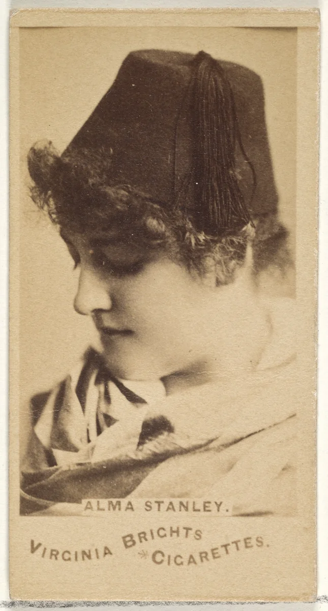 Alma Stanley, from the Actors and Actresses series (N45, Type 1) for Virginia Brights Cigarettes by Allen & Ginter, photograph, 1885-1891