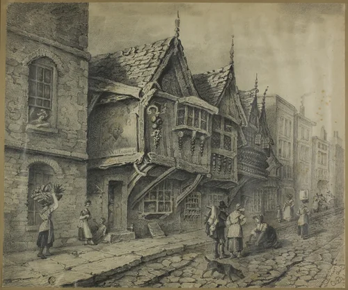 White Friars, Chester by George Sidney Shepherd, drawing, 1831